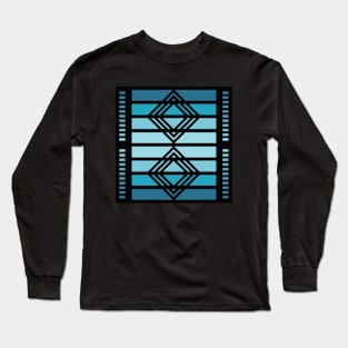 “Dimensional Squares” - V.3 Blue - (Geometric Art) (Dimensions) - Doc Labs Long Sleeve T-Shirt